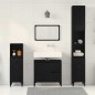 vidaXL Set di mobili da bagno in 3 pezzi in legno ingegnerizzato rovere nero