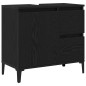 vidaXL Set di mobili da bagno in 3 pezzi in legno ingegnerizzato rovere nero