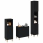 vidaXL Set di Mobili da Bagno in 3 Pezzi Rovere Nero Legno Ingegnierizzato