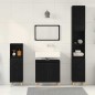 vidaXL Set di Mobili da Bagno in 3 Pezzi Rovere Nero Legno Ingegnierizzato