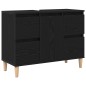 vidaXL Set di Mobili per Bagno da 3 Pezzi Rovere Nero Legno Ingegnato