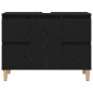 vidaXL Set di Mobili per Bagno da 3 Pezzi Rovere Nero Legno Ingegnato