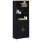 vidaXL Highboard Rovere Nero 69,5x34x180 cm Legno Ingegnerizzato