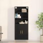 vidaXL Highboard Rovere Nero 69,5x34x180 cm Legno Ingegnerizzato