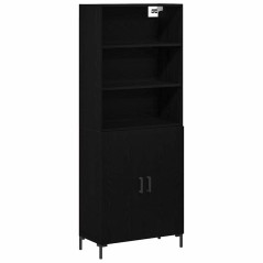 vidaXL Highboard Quercia Nera 69.5x34x180 cm Legno Ingegnerizzato
