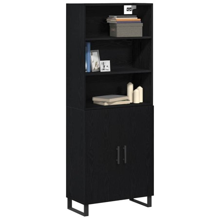 Highboard vidaXL in quercia nera 69.5x34x180 cm in legno ingegnerizzato