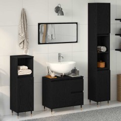 vidaXL Set di mobili da bagno 3 pezzi in legno ingegnerizzato quercia nera