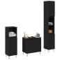 vidaXL Set Mobili Bagno 3 Pezzi Rovere Nero Legno Ingegnerizzato