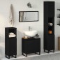 vidaXL Set di mobili per bagno a 3 pezzi in legno ingegnerizzato nero