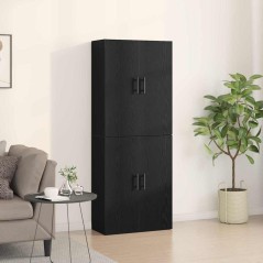 vidaXL Armadi 2 pezzi Nero e Rovere, 69,5x34x180 cm in Legno Ingegnerizzato
