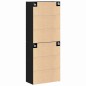 vidaXL Armadi 2 pezzi Nero Rovere 69,5x34x180 cm in Legno Ingegnerizzato