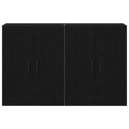vidaXL Armadi a Muro 2 pz Rovere Nero Legno Ingegnerizzato