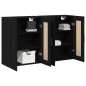 vidaXL Armadi a Muro 2 pz Rovere Nero Legno Ingegnerizzato vidaXL Armadi a Muro 2 pz Rovere Nero Legno Ingegnerizzato