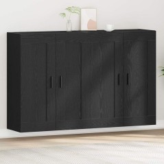 vidaXL Armadi a Muro 2 pz Legno Ingegnerizzato Rovere Nero