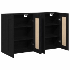 vidaXL Armadi a Muro 2 pz Legno Ingegnerizzato Rovere Nero