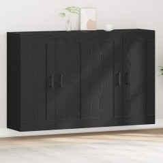 vidaXL Cabinet a muro 2 pz Rovere nero Legno ingegnerizzato