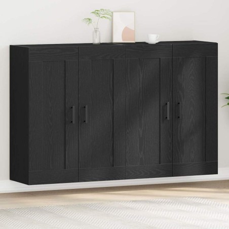 vidaXL Cabinet a muro 2 pz Rovere nero Legno ingegnerizzato
