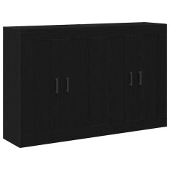 vidaXL Cabinet a muro 2 pz Rovere nero Legno ingegnerizzato