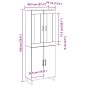 vidaXL Highboard Rovere Nero 69.5x34x180 cm Legno Ingegnerizzato