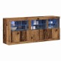 vidaXL Credenza con luci LED Legno vecchio 162x37x67 cm Legno ingegnerizzato