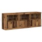 vidaXL Credenza con Luci LED Legno Vecchio 181,5x37x67 cm Legno Ingegnerizzato