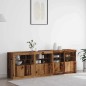 vidaXL Credenza con Lucernari LED Legno Invecchiato 202x37x67 cm Legno Ingegnerizzato vidaXL Credenza con Lucernari LED Legno Invecchiato 202x37x67 cm Legno Ingegnerizzato