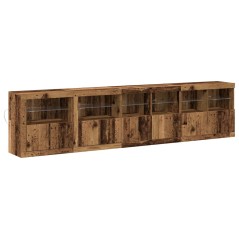 vidaXL Credenza con Luci LED Legno Vecchio 283x37x67 cm Legno Ingegnerizzato