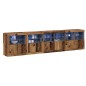vidaXL Credenza con Luci LED Legno Vecchio 283x37x67 cm Legno Ingegnerizzato