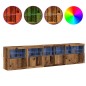vidaXL Credenza con Luci LED Legno Vecchio 283x37x67 cm Legno Ingegnerizzato