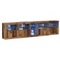 vidaXL Credenza con luci LED Legno vecchio 283x37x67 cm Legno ingegnerizzato