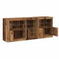 vidaXL Credenza con luci LED Legno invecchiato 162x37x67 cm Legno ingegnerizzato