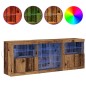 vidaXL Mobile TV con luci LED Legno vecchio 181,5x37x67 cm Legno ingegnerizzato