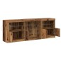 vidaXL Mobile TV con luci LED Legno vecchio 181,5x37x67 cm Legno ingegnerizzato