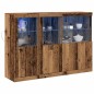 vidaXL Credenza con Luci LED Legno Vecchio 142.5x37x100 cm Legno Progettato vidaXL Credenza con Luci LED Legno Vecchio 142.5x37x100 cm Legno Progettato