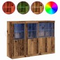 vidaXL Credenza con Luci LED Legno Vecchio 142.5x37x100 cm Legno Progettato vidaXL Credenza con Luci LED Legno Vecchio 142.5x37x100 cm Legno Progettato