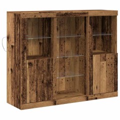 vidaXL Mobiletto con Luci LED Legno Antico 123x37x100 cm Legno Ingegnerizzato