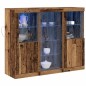 vidaXL Mobiletto con Luci LED Legno Antico 123x37x100 cm Legno Ingegnerizzato