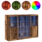 vidaXL Credenza con luci LED Legno Vecchio 143 x 37 x 100 cm Legno ingegnerizzato