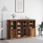 Credenza vidaXL con Luci LED Legno Antico 163x37x100 cm Legno Recuperato