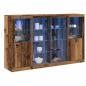 Credenza vidaXL con Luci LED Legno Antico 163x37x100 cm Legno Recuperato