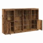 Credenza vidaXL con Luci LED Legno Antico 163x37x100 cm Legno Recuperato