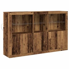 vidaXL Sideboard con luci LED Legno Vecchio 162x37x100 cm Legno ingegnerizzato
