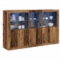 vidaXL Sideboard con luci LED Legno Vecchio 162x37x100 cm Legno ingegnerizzato