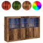 vidaXL Sideboard con luci LED Legno Vecchio 162x37x100 cm Legno ingegnerizzato