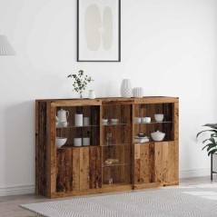 Credenza vidaXL con Luci LED Legno Antico 162x37x100 cm