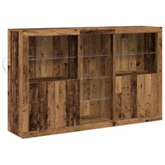Credenza vidaXL con Luci LED Legno Antico 162x37x100 cm