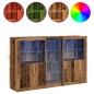 Credenza vidaXL con Luci LED Legno Antico 162x37x100 cm