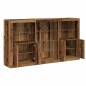 vidaXL Credenza con luci LED Legno invecchiato 181.5x37x100 cm Legno ingegnerizzato
