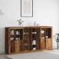 vidaXL Credenza con luci LED Legno Vecchio 202x37x100 cm