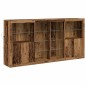 vidaXL Credenza con luci LED Legno Vecchio 202x37x100 cm